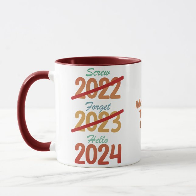 Taza Feliz Año Nuevo 2024 Fiesta de Año Nuevo 2024 (Izquierda)