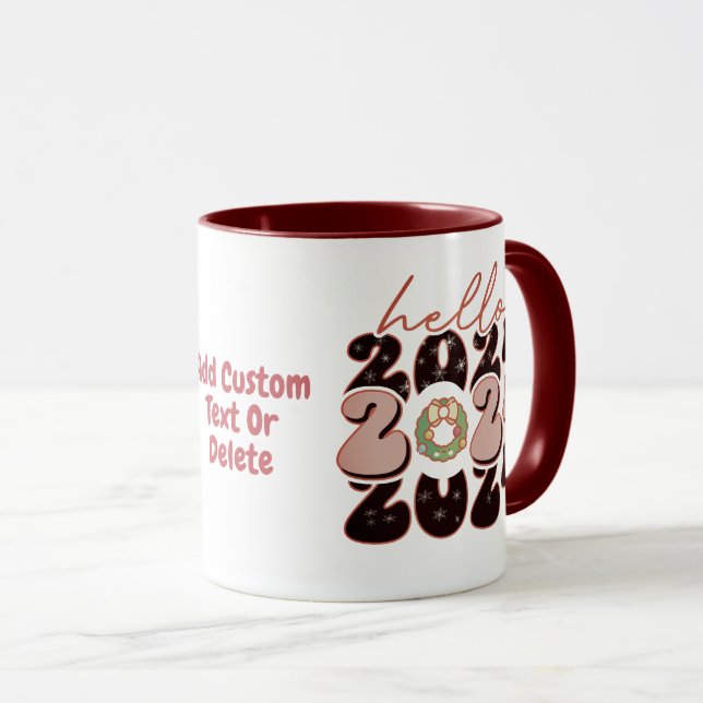 Taza Feliz año nuevo 2024 Fiesta de año nuevo al estilo (Anverso derecho)