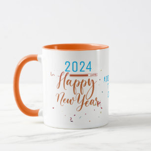 Taza Feliz Año Nuevo 2024 Fiesta Vibrante de Nochevieja