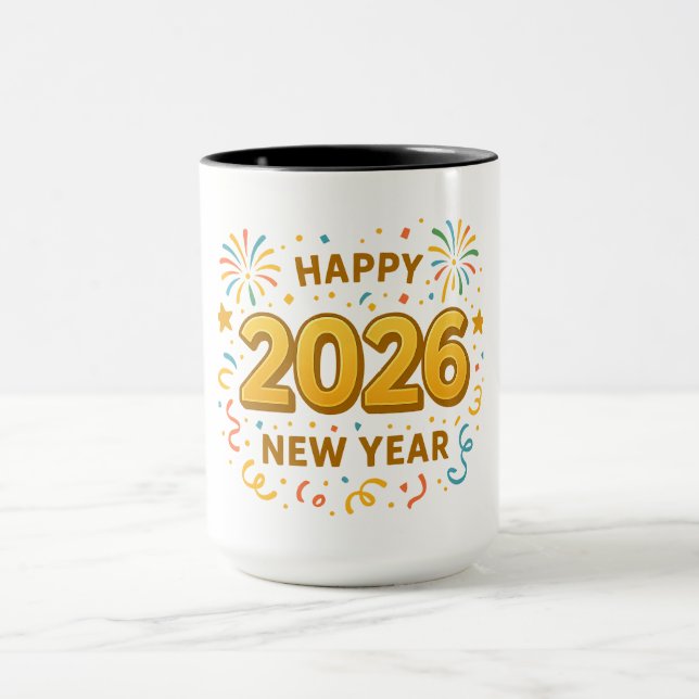 Taza Feliz Año Nuevo 2026 (Centro)