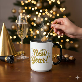 Taza Feliz Año Nuevo 20XX Gran Mug Combo de 15 onzas