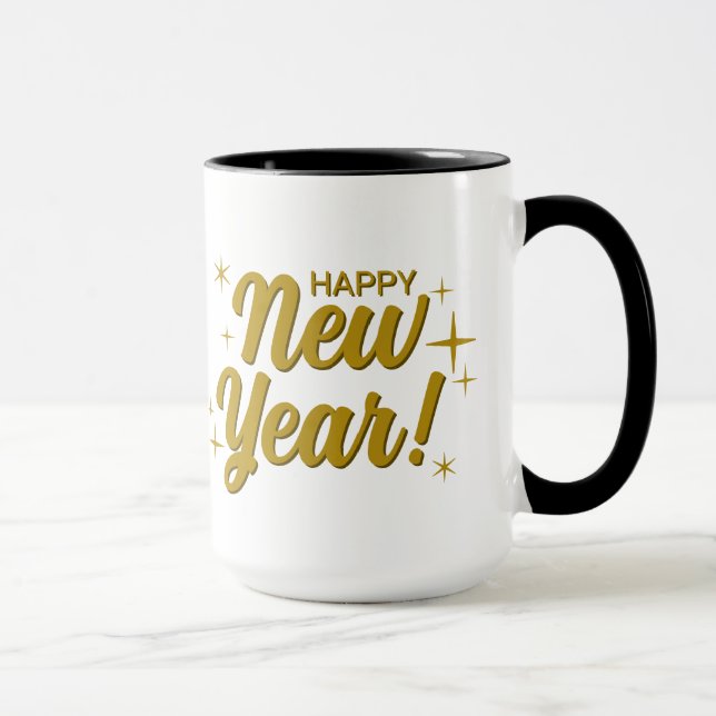 Taza Feliz Año Nuevo 20XX Gran Mug Combo de 15 onzas (Derecha)