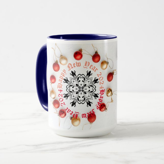 Taza Feliz año nuevo con café de dos tonos (Anverso izquierdo)