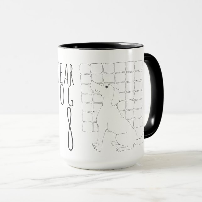 Taza Feliz Año Nuevo de la Mug Perro 2018 (Anverso derecho)