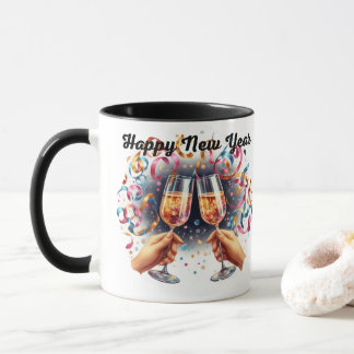 Taza Feliz Año Nuevo, deseos de champán