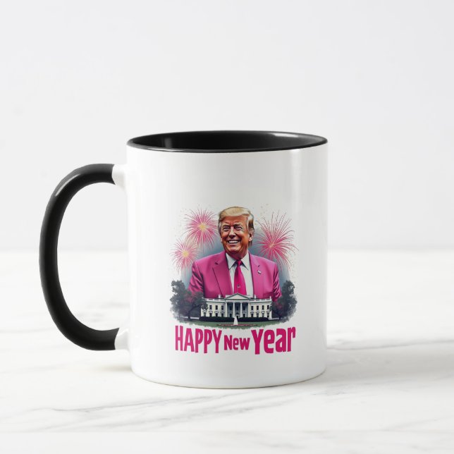 Taza Feliz Año Nuevo Día de la Inauguración de Trump 20 (Izquierda)