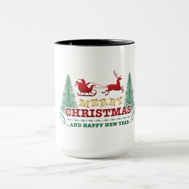 Taza Feliz Año Nuevo y Feliz Navidad  (Centro)