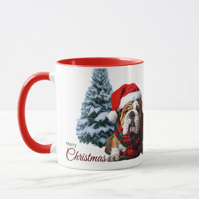 Taza Feliz Bulldog navideño (Izquierda)