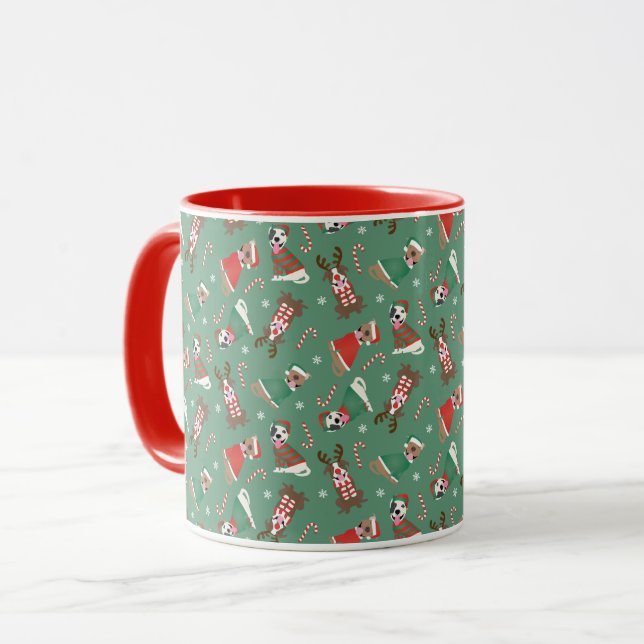 Taza Feliz Bulldog navideño (Anverso izquierdo)