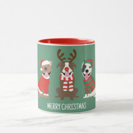 Taza Feliz Bulldog navideño