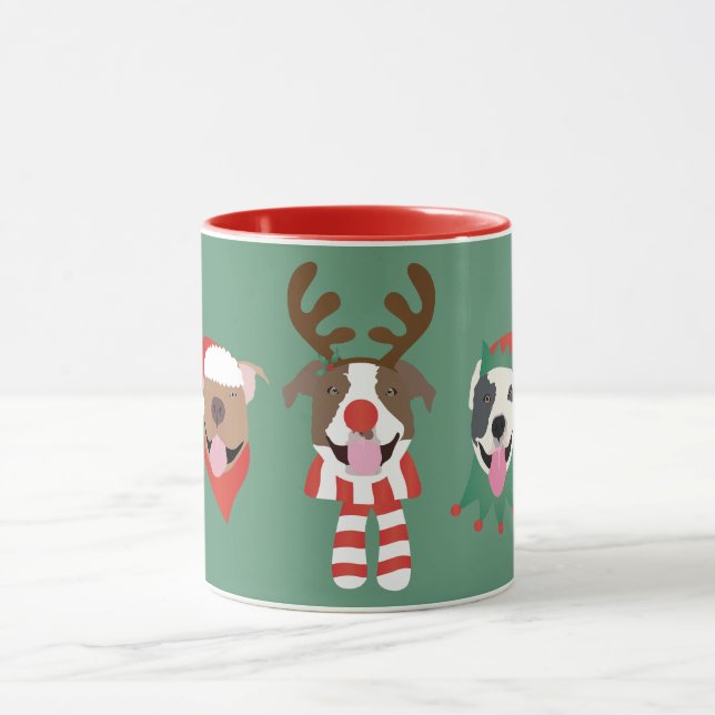 Taza Feliz Bulldog navideño (Centro)
