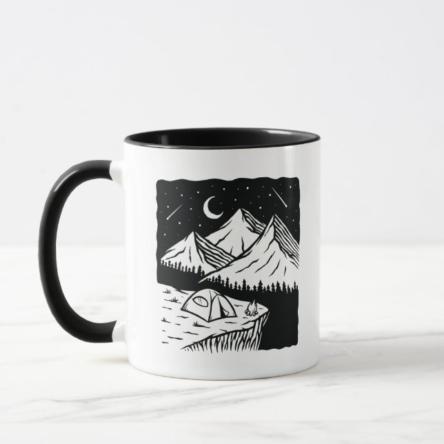 Taza Feliz Camper Gráfica divertida Camping Guay Sender (Izquierda)
