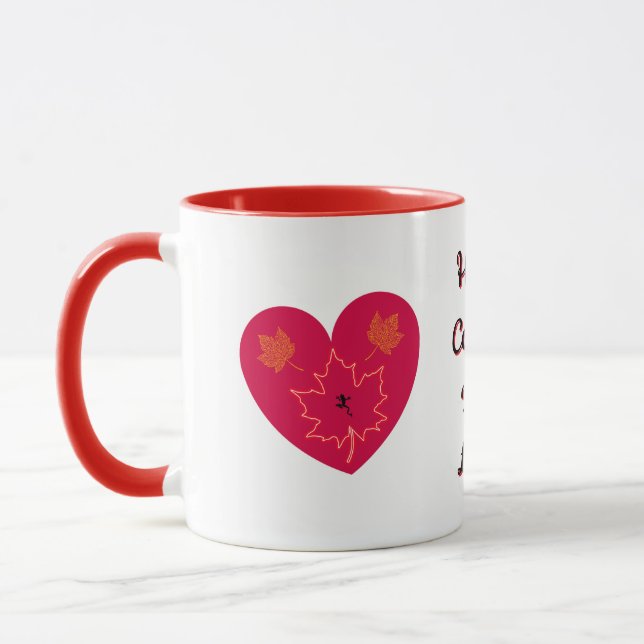 Taza Feliz Canadá D'Eh Corazón, Rana, Hojas de arce (Izquierda)