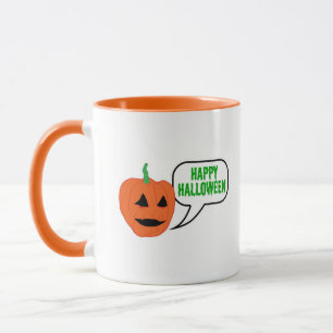 Taza Feliz cara de calabaza de Halloween