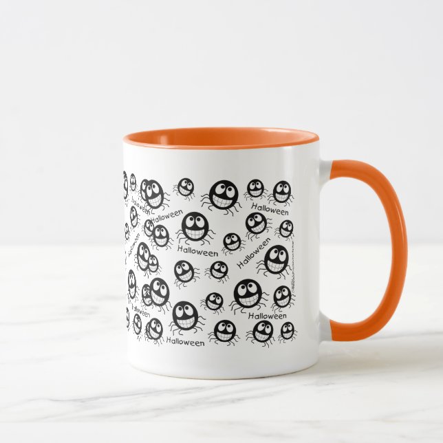 Taza Feliz Collage de Araña de Halloween (Derecha)