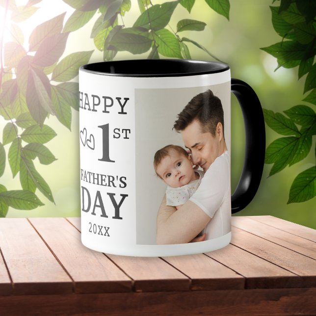 Taza Feliz Collage de fotos del Día del Primer Padre 5 (First Father's Day Gift For New Dad)
