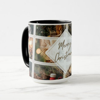 Taza 'Feliz Collage de fotos navideño' | Café Mug |