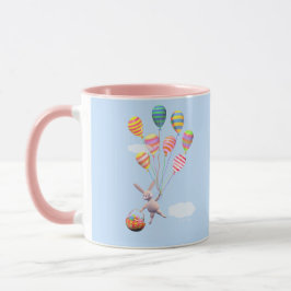 Taza Feliz Conejo de Pascua y Globos