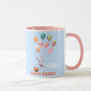 Taza Feliz Conejo de Pascua y Globos