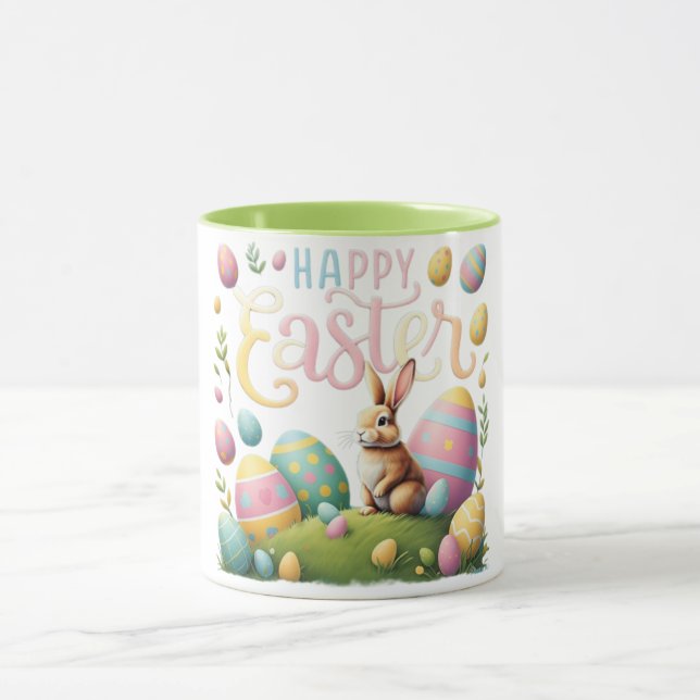 Taza Feliz conejo de Pascua y huevos (Centro)