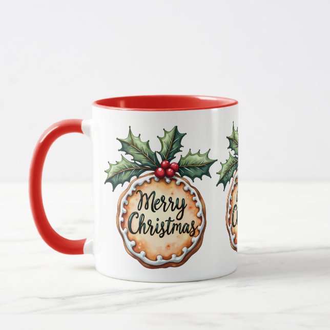 Taza Feliz Cookie de Navidad con Holly Berries (Izquierda)