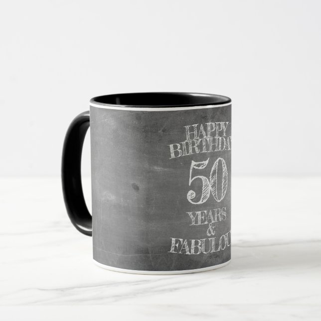 Taza Feliz cumpleaños - 50 años y fabuloso (Anverso izquierdo)