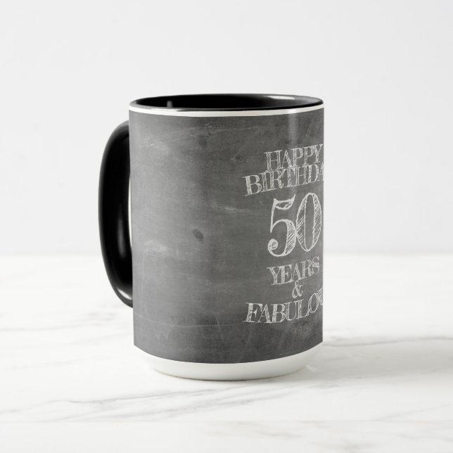 Taza Feliz cumpleaños - 50 años y fabuloso (Anverso izquierdo)
