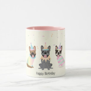 Taza Feliz cumpleaños a los Bulldoges franceses