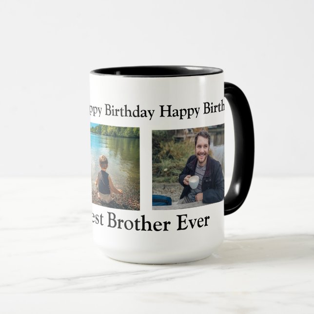 Taza Feliz cumpleaños al mejor hermano de todos (Anverso derecho)