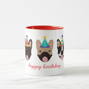 Taza Feliz cumpleaños Bulldog francés Gorras Fiestas Re