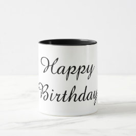 Taza Feliz cumpleaños color negro