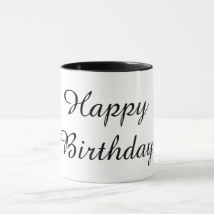 Taza Feliz cumpleaños color negro