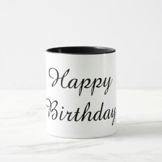 Taza Feliz cumpleaños color negro
