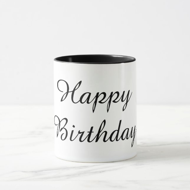 Taza Feliz cumpleaños color negro (Centro)