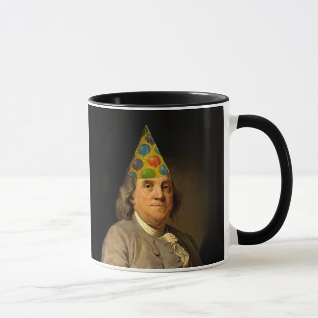 Taza Feliz cumpleaños de Ben Franklin (Derecha)