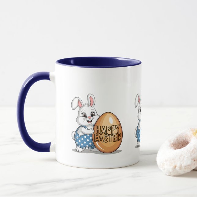 Taza Feliz cumpleaños de Polka en Pascua (Con donut)