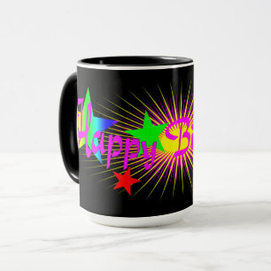 Taza Feliz cumpleaños, diversión y colorido