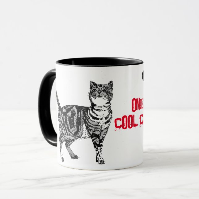 Taza Feliz Cumpleaños Gato Tabby Genial  (Anverso izquierdo)