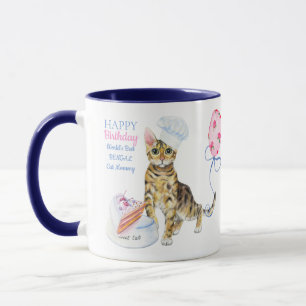 Taza Feliz cumpleaños, mamá gata de Bengala - regalo pe
