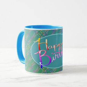 Taza "Feliz Cumpleaños" Mano Escribió Mug