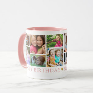 Taza Feliz Cumpleaños Moderna Nana 9 Collage de Fotos R