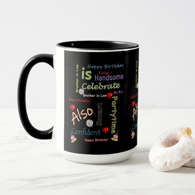 Taza Feliz cumpleaños Mug Brother in Law (Con donut)