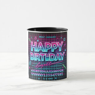 Taza Feliz cumpleaños Neon Glow Vibes