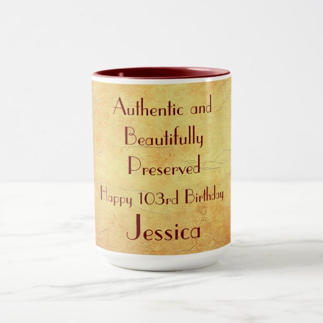 Taza Feliz cumpleaños número 103 (Centro)