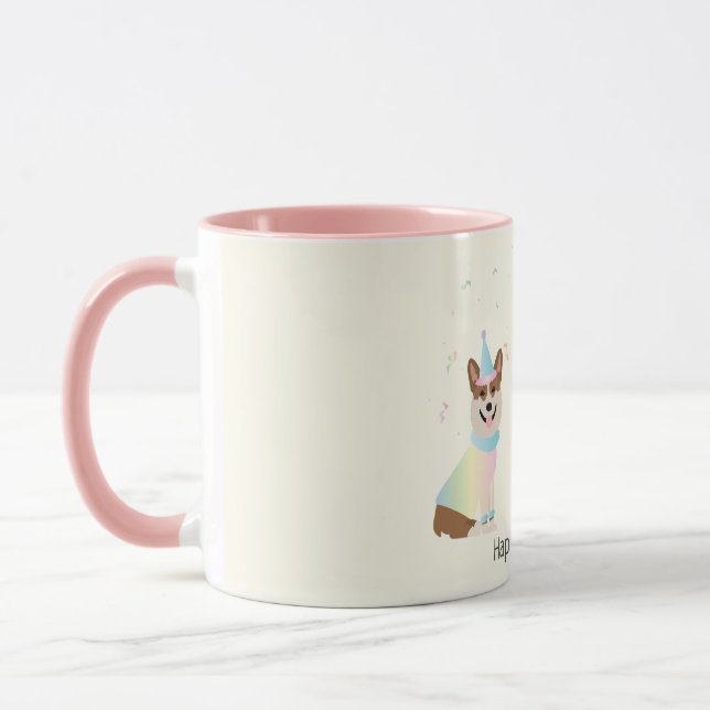 Taza Feliz cumpleaños Pembroke Welsh Corgi Dogs (Izquierda)