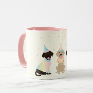 Taza Feliz cumpleaños, perros recuperadores de labrador