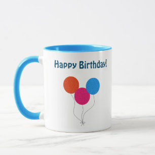 Taza Feliz cumpleaños, Personalizado de los globos colo