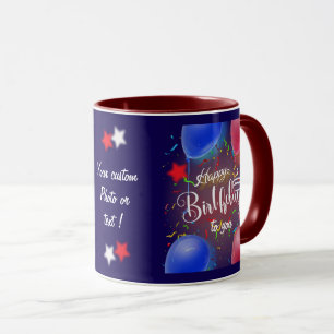 Taza Feliz cumpleaños personalizar regalo oscuro