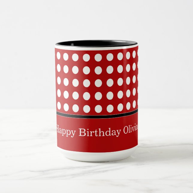 Taza Feliz cumpleaños Polka Dot (Centro)