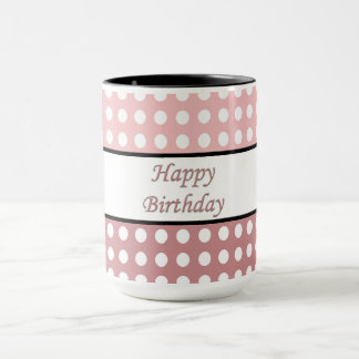 Taza Feliz cumpleaños Polka Dot